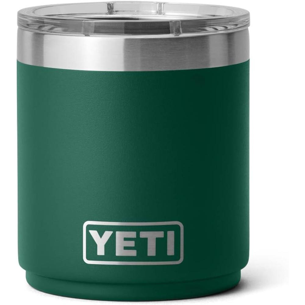 imageYETI Rambler 10 oz Stackable Lowball 20 Vacuum Insulated Stainless Steel with MagSlider Lid Black StoneBlack Forest Green