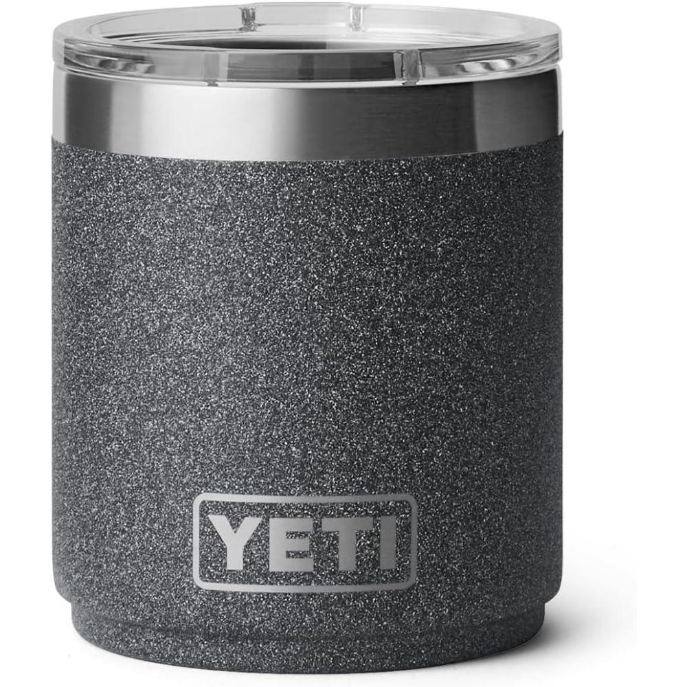 imageYETI Rambler 10 oz Stackable Lowball 20 Vacuum Insulated Stainless Steel with MagSlider Lid Black StoneBlack StoneTextured