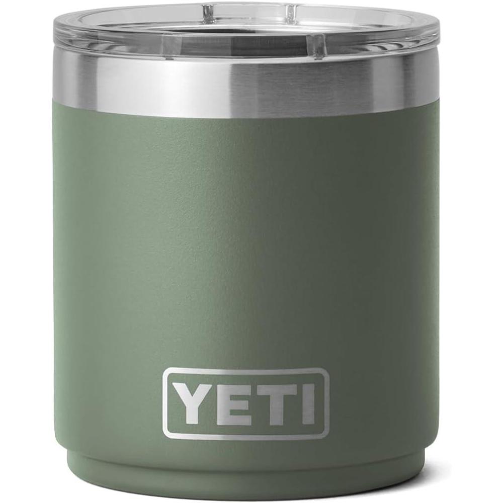 imageYETI Rambler 10 oz Stackable Lowball 20 Vacuum Insulated Stainless Steel with MagSlider Lid Black StoneCamp Green