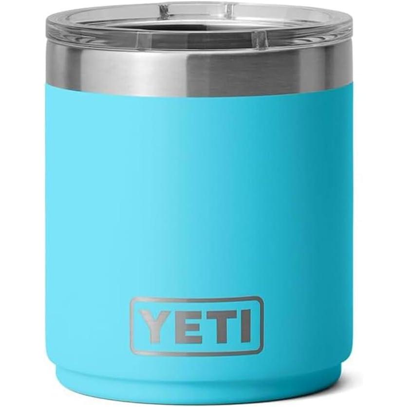 imageYETI Rambler 10 oz Stackable Lowball 20 Vacuum Insulated Stainless Steel with MagSlider Lid Black StoneReef Blue