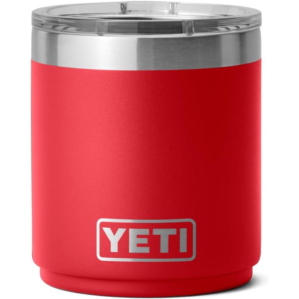 imageYETI Rambler 10 oz Stackable Lowball 20 Vacuum Insulated Stainless Steel with MagSlider Lid Black StoneRescue Red
