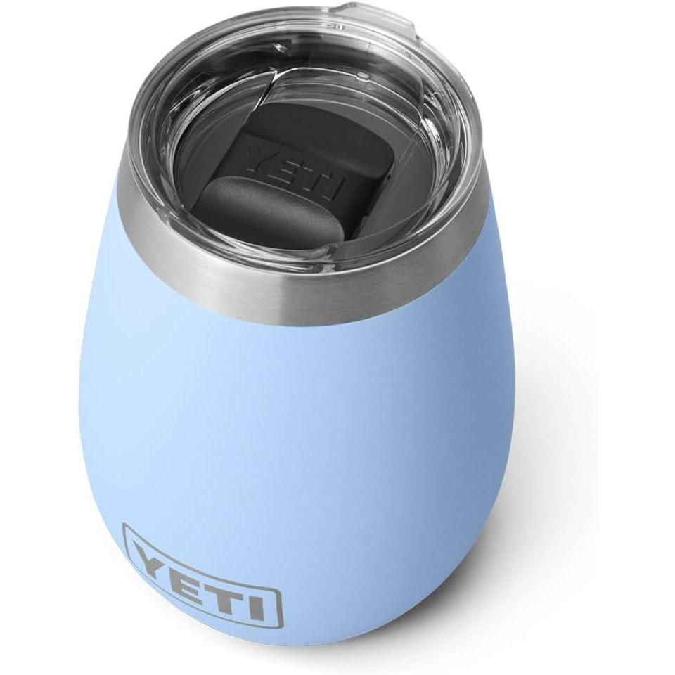 imageYETI Rambler 10 oz Wine Tumbler Vacuum Insulated Stainless Steel with MagSlider Lid SeafoamBig Sky Blue