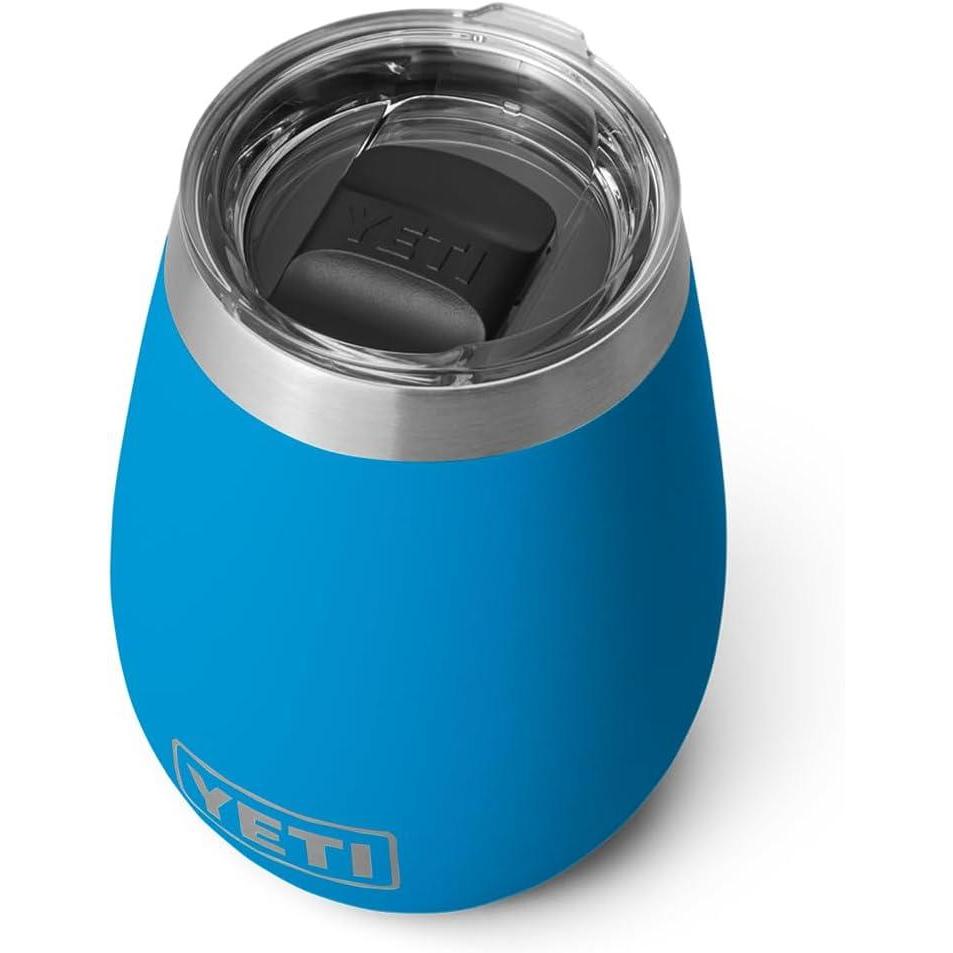 imageYETI Rambler 10 oz Wine Tumbler Vacuum Insulated Stainless Steel with MagSlider Lid SeafoamBig Wave Blue