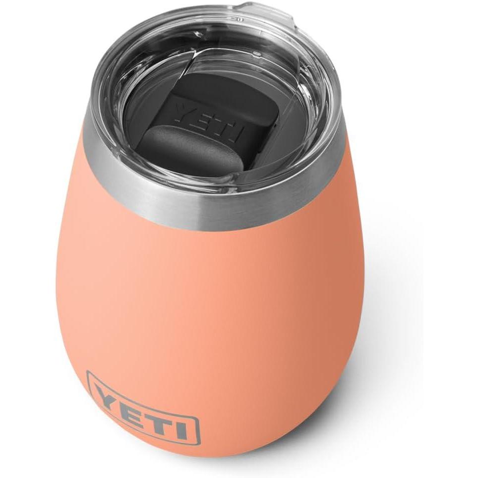 imageYETI Rambler 10 oz Wine Tumbler Vacuum Insulated Stainless Steel with MagSlider Lid SeafoamLowcountry Peach