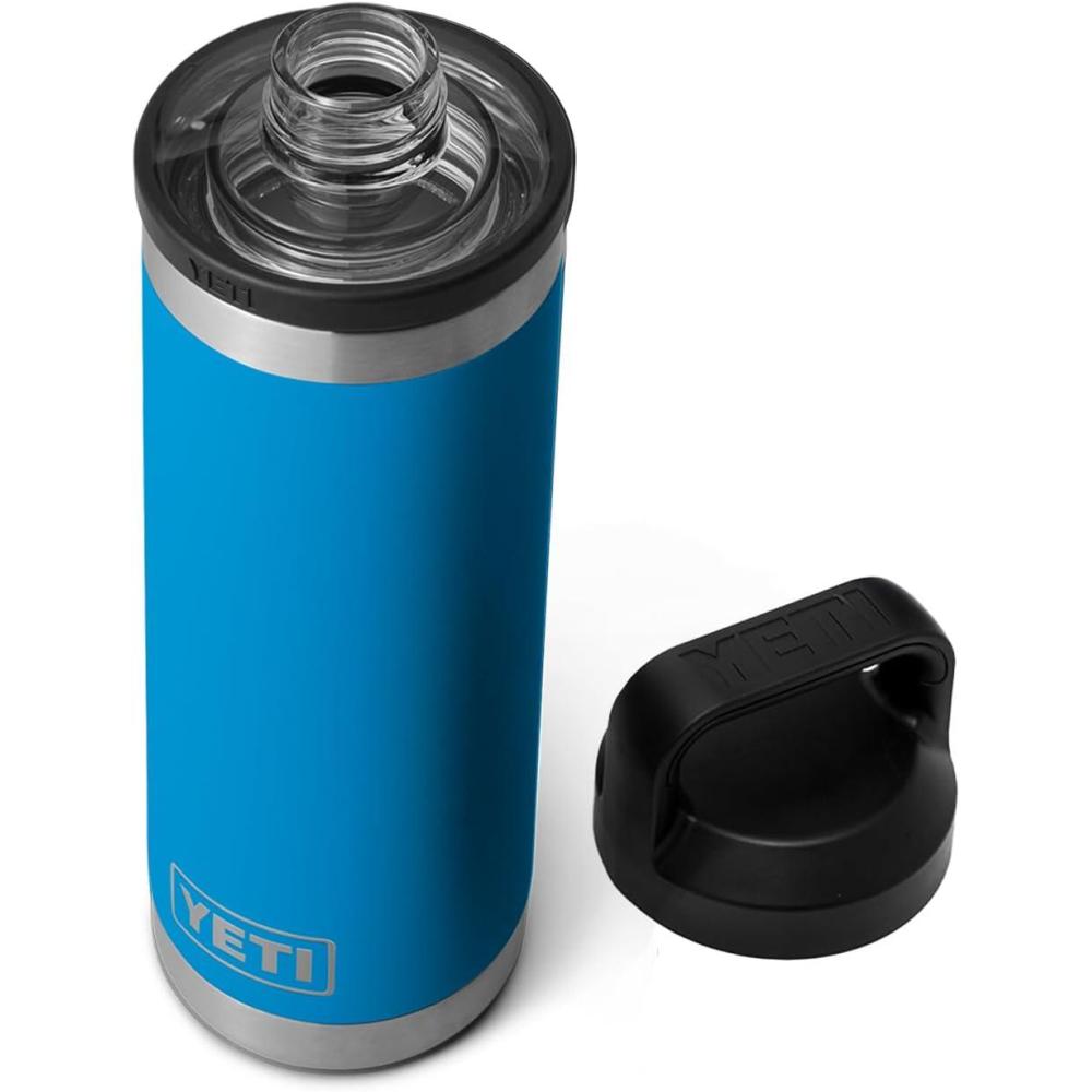 imageYETI Rambler 18 oz Bottle Vacuum Insulated Stainless Steel with Chug Cap BlackBig Wave Blue