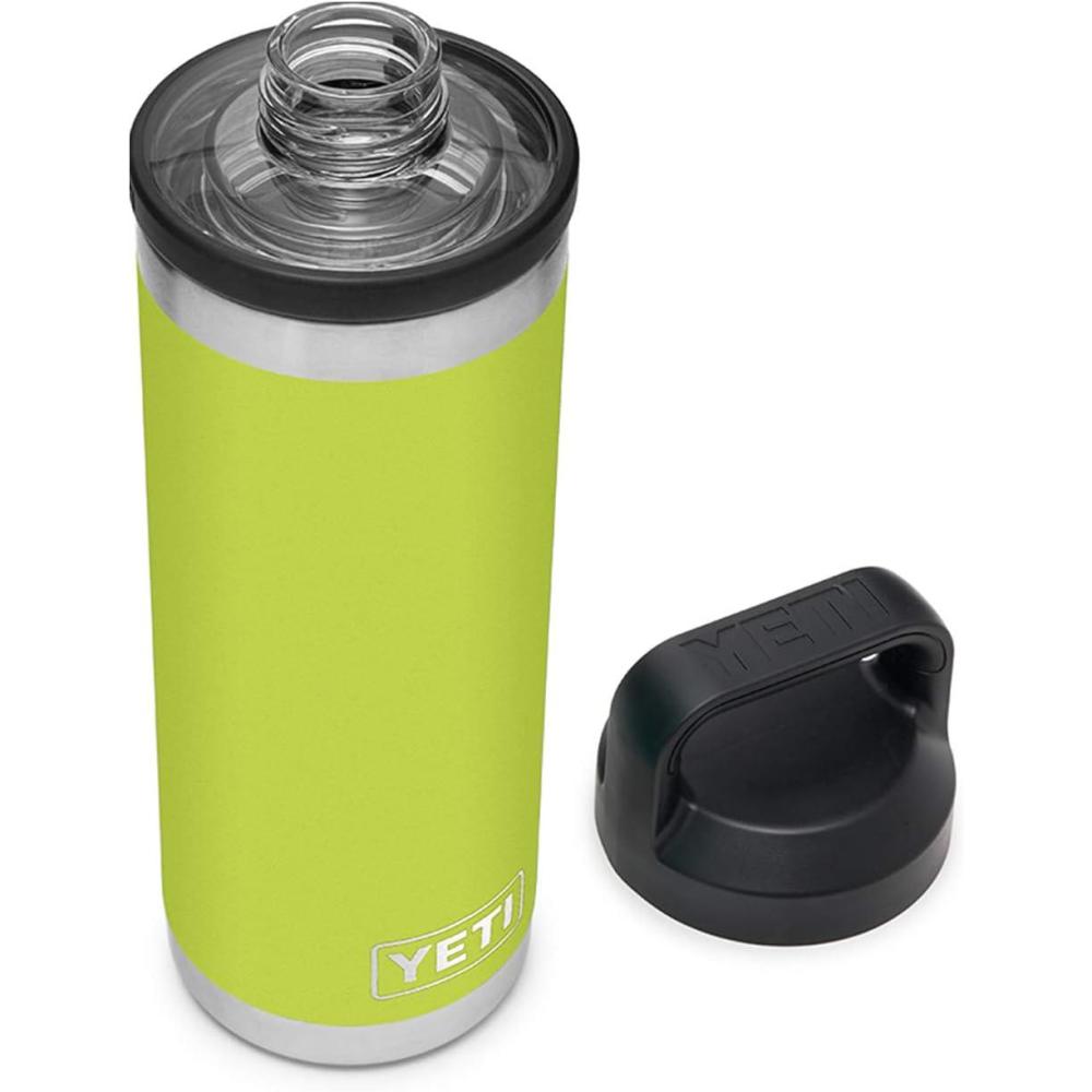 imageYETI Rambler 18 oz Bottle Vacuum Insulated Stainless Steel with Chug Cap BlackChartreuse