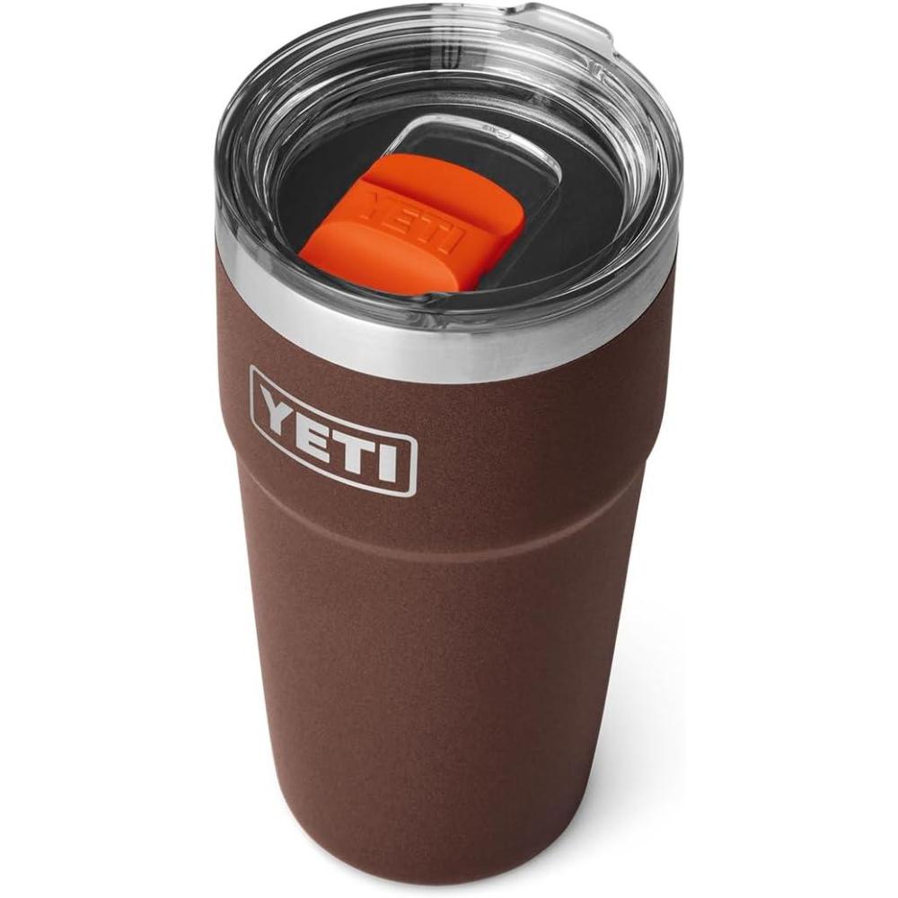 imageYETI Rambler 20 oz Stackable Tumbler Stainless Steel Vacuum Insulated with MagSlider LidWetlands Brown
