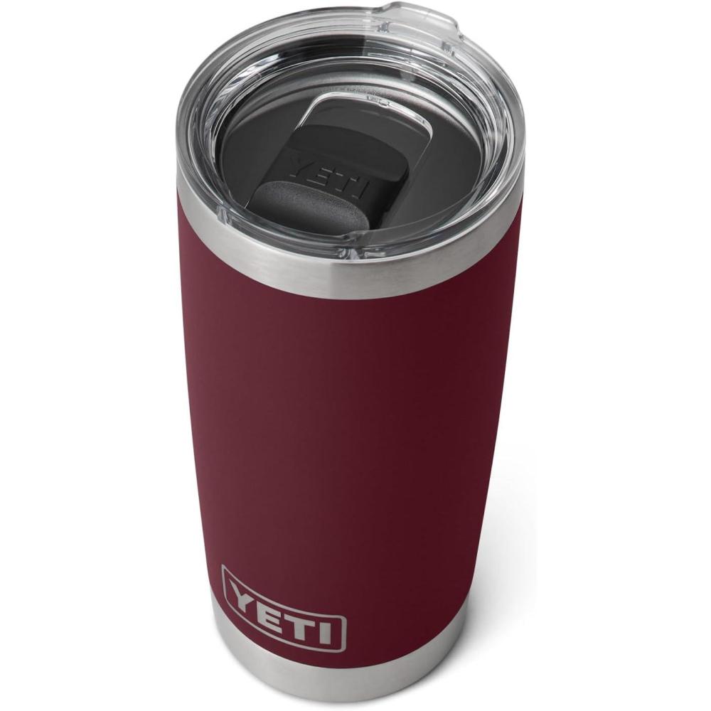 imageYETI Rambler 20 oz Stainless Steel Vacuum Insulated Tumbler wMagSlider LidWild Vine Red