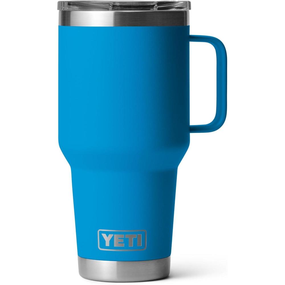 imageYETI Rambler 20 oz Travel Mug Stainless Steel Vacuum Insulated with Stronghold LidBig Wave Blue