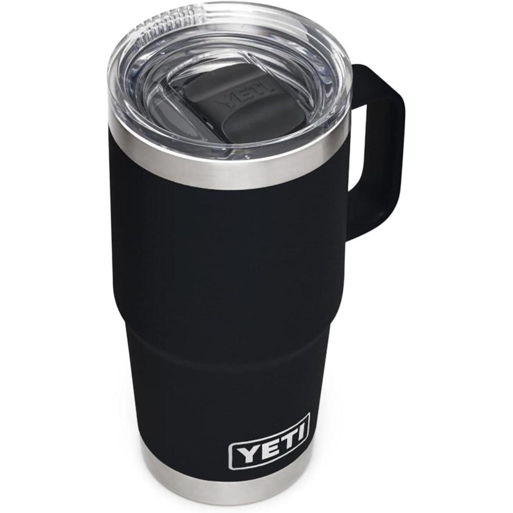 imageYETI Rambler 20 oz Travel Mug Stainless Steel Vacuum Insulated with Stronghold LidBlack