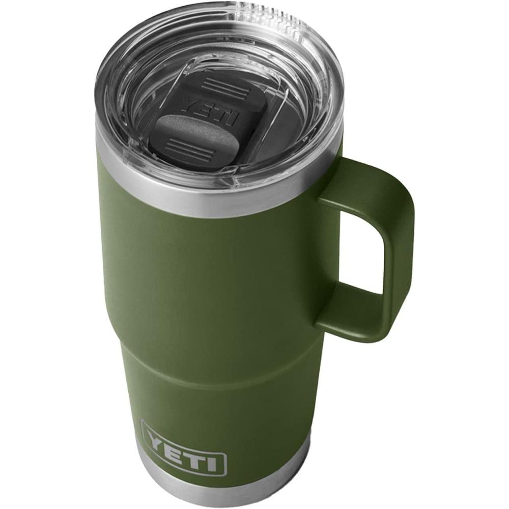imageYETI Rambler 20 oz Travel Mug Stainless Steel Vacuum Insulated with Stronghold LidHighlands Olive