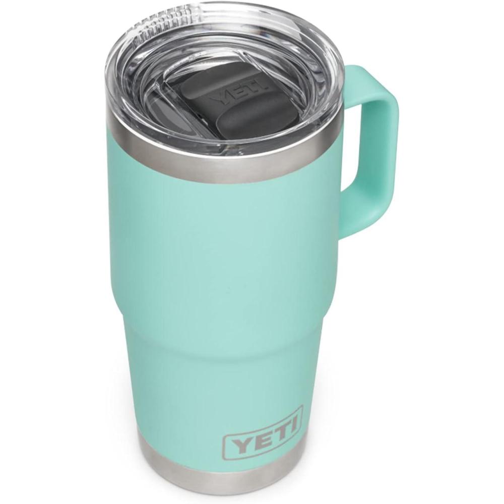 imageYETI Rambler 20 oz Travel Mug Stainless Steel Vacuum Insulated with Stronghold LidSeafoam