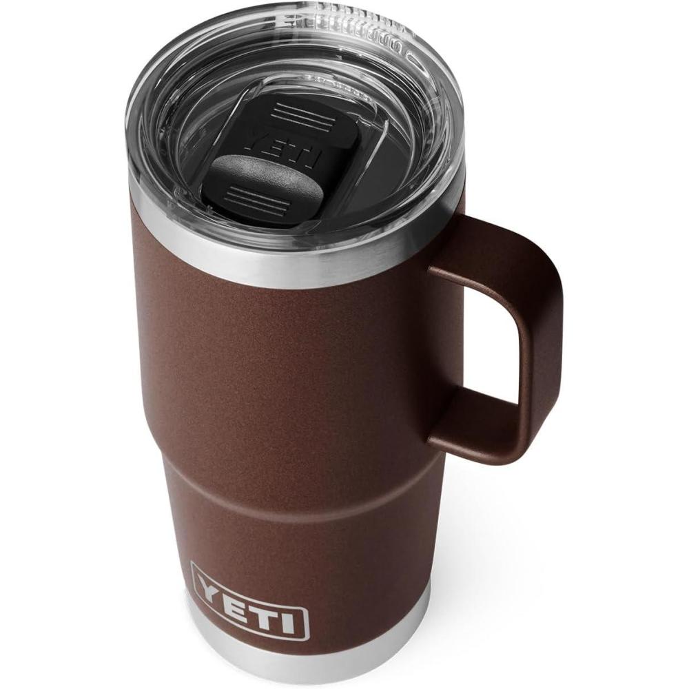 imageYETI Rambler 20 oz Travel Mug Stainless Steel Vacuum Insulated with Stronghold LidWetlands Brown