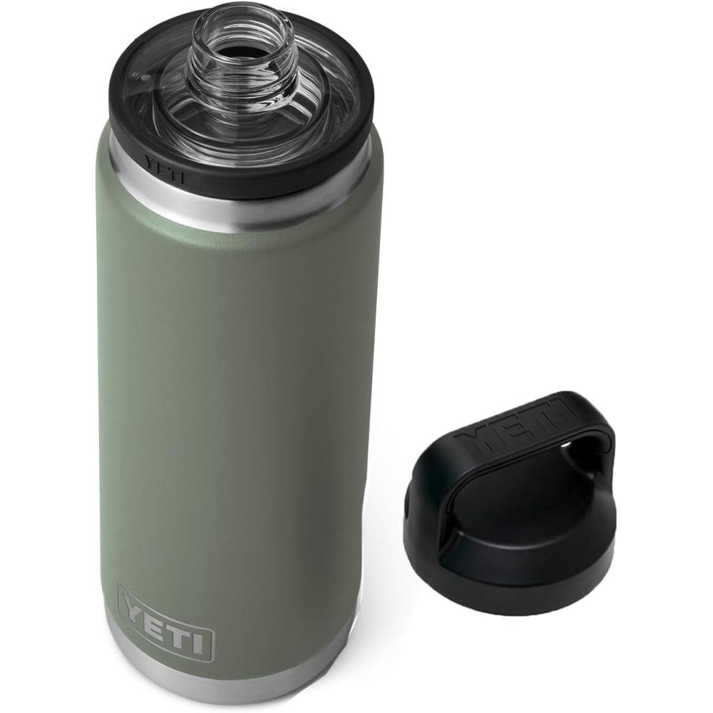 imageYETI Rambler 26 oz Bottle Vacuum Insulated Leakproof Stainless Steel with Chug CapCamp Green