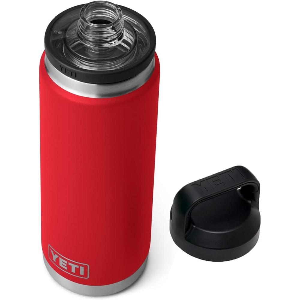 imageYETI Rambler 26 oz Bottle Vacuum Insulated Leakproof Stainless Steel with Chug CapRescue Red
