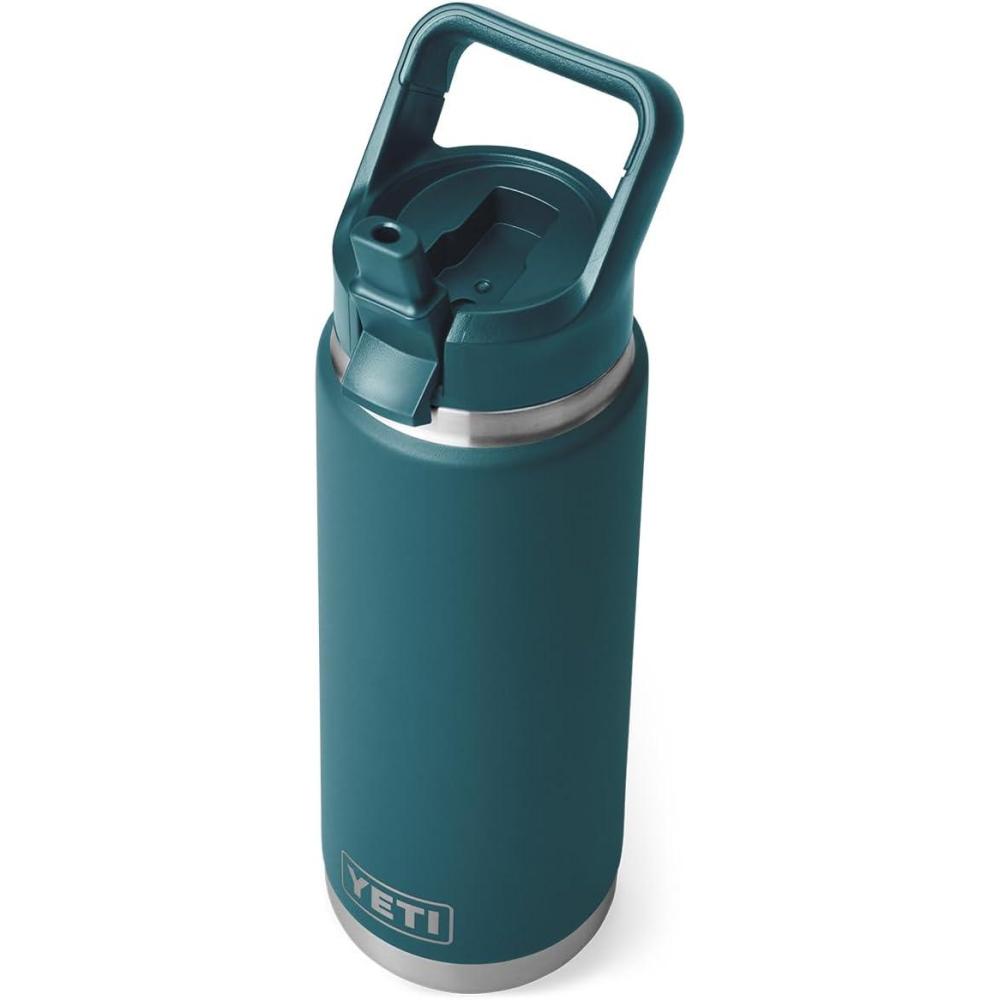 imageYETI Rambler 26 oz Bottle Vacuum Insulated Stainless Steel with Color Matching Straw CapAgave Teal