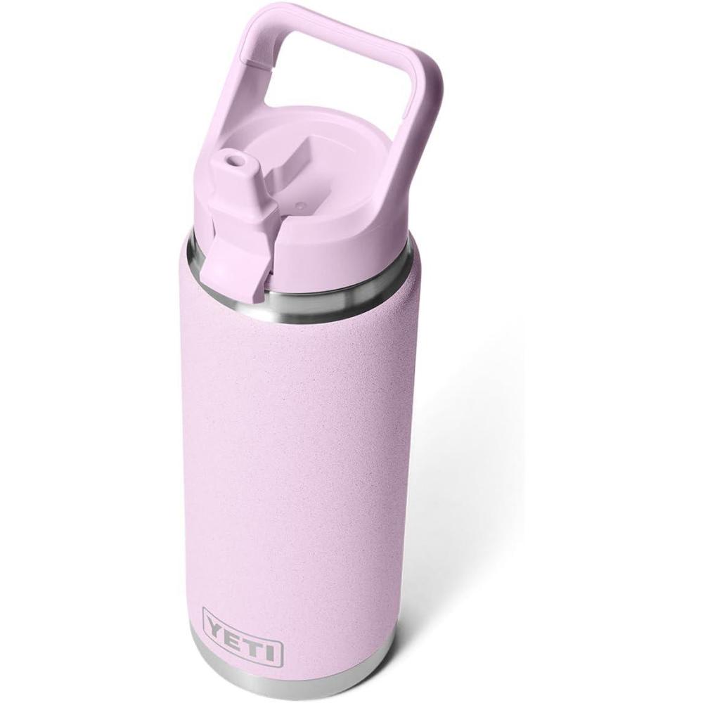 imageYETI Rambler 26 oz Bottle Vacuum Insulated Stainless Steel with Color Matching Straw CapCherry Blossom  Textured