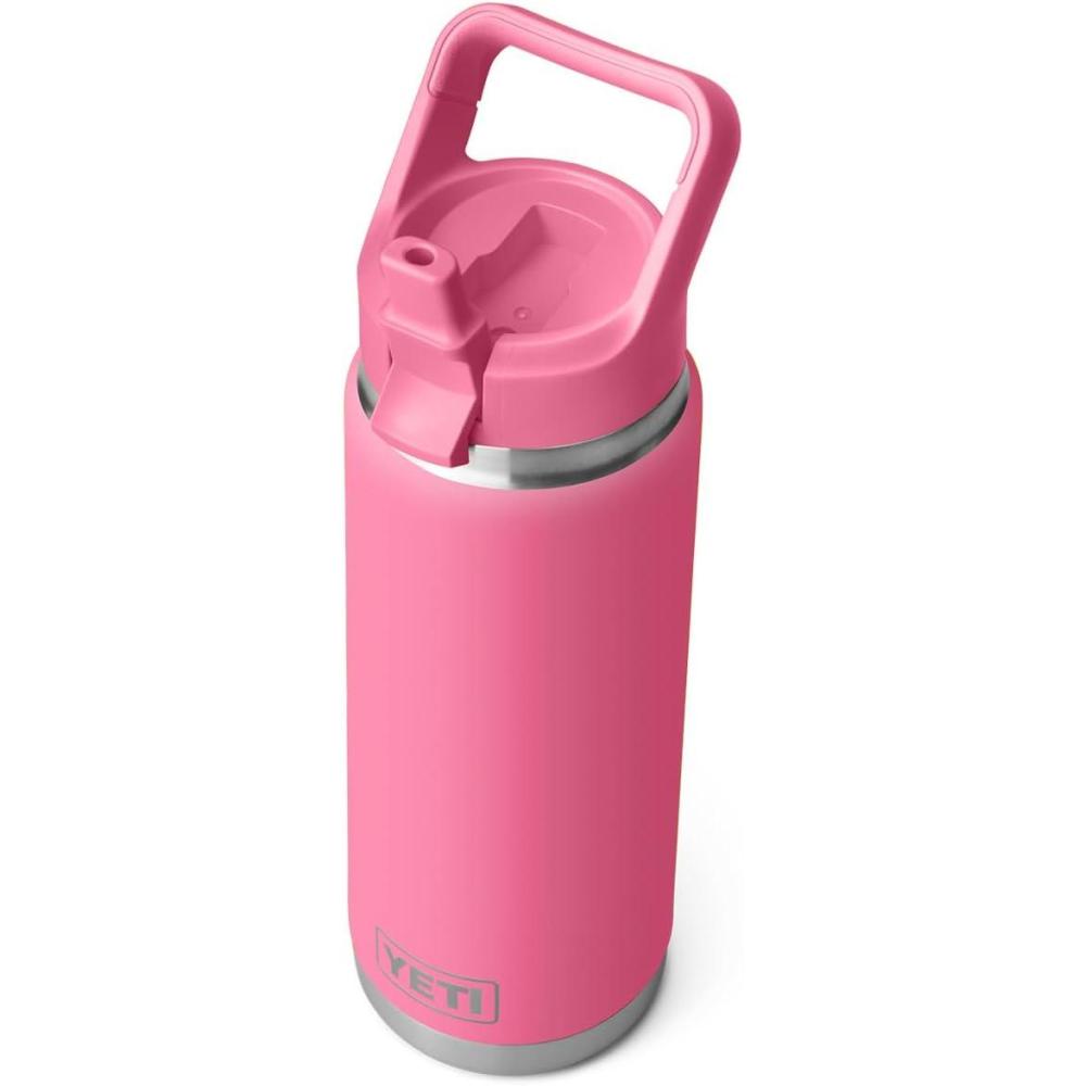 imageYETI Rambler 26 oz Bottle Vacuum Insulated Stainless Steel with Color Matching Straw CapHarbor Pink