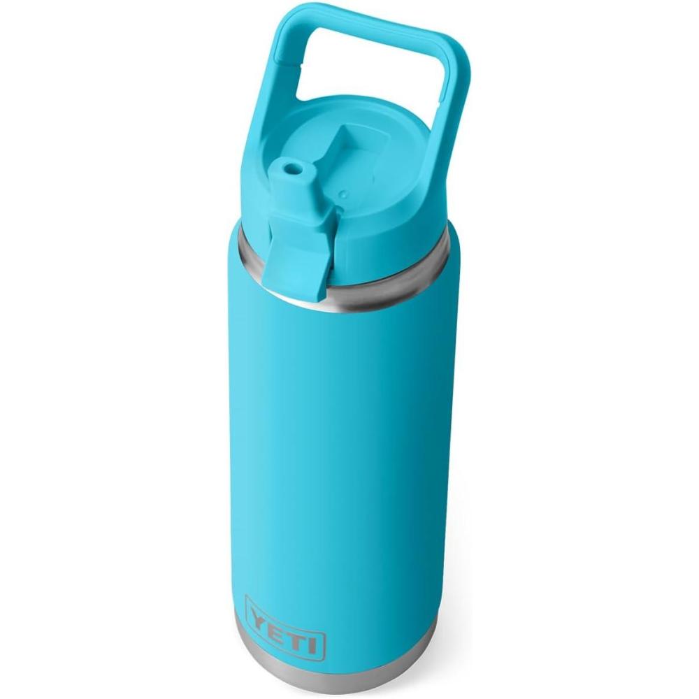 imageYETI Rambler 26 oz Bottle Vacuum Insulated Stainless Steel with Color Matching Straw CapReef Blue