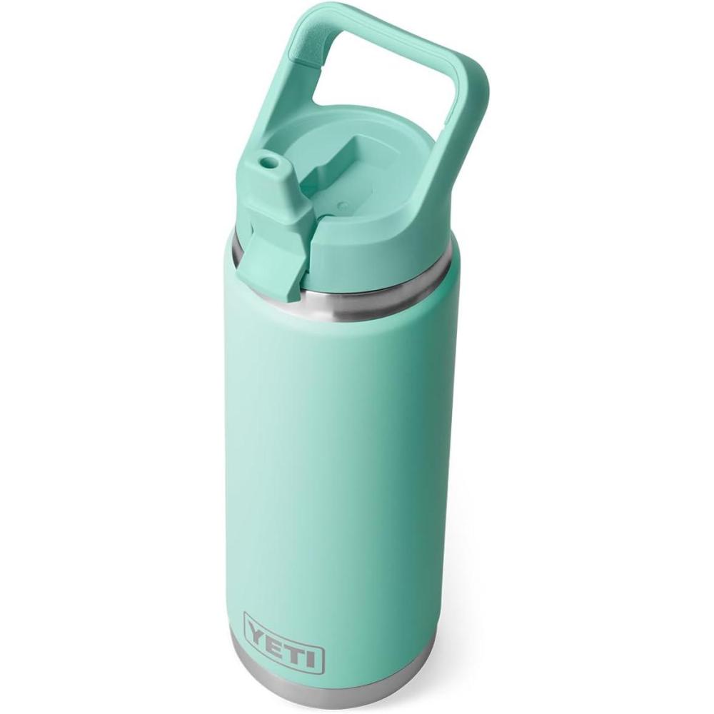 imageYETI Rambler 26 oz Bottle Vacuum Insulated Stainless Steel with Color Matching Straw CapSeafoam