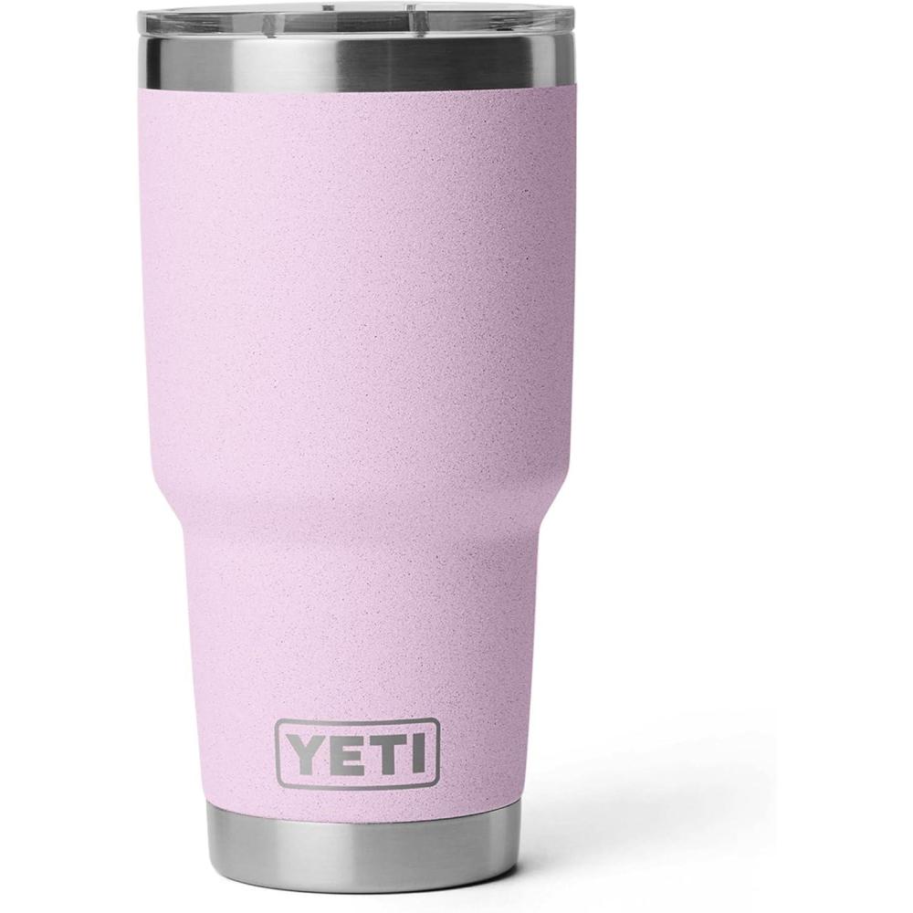 imageYETI Rambler 30 oz Stainless Steel Vacuum Insulated Tumbler wMagSlider Lid NavyCherry Blossom  Textured
