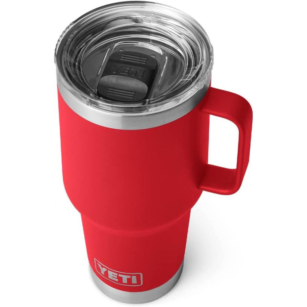 imageYETI Rambler 30 oz Travel Mug Stainless Steel Vacuum Insulated with Stronghold LidRescue Red