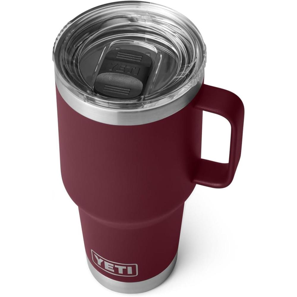 imageYETI Rambler 30 oz Travel Mug Stainless Steel Vacuum Insulated with Stronghold LidWild Vine Red