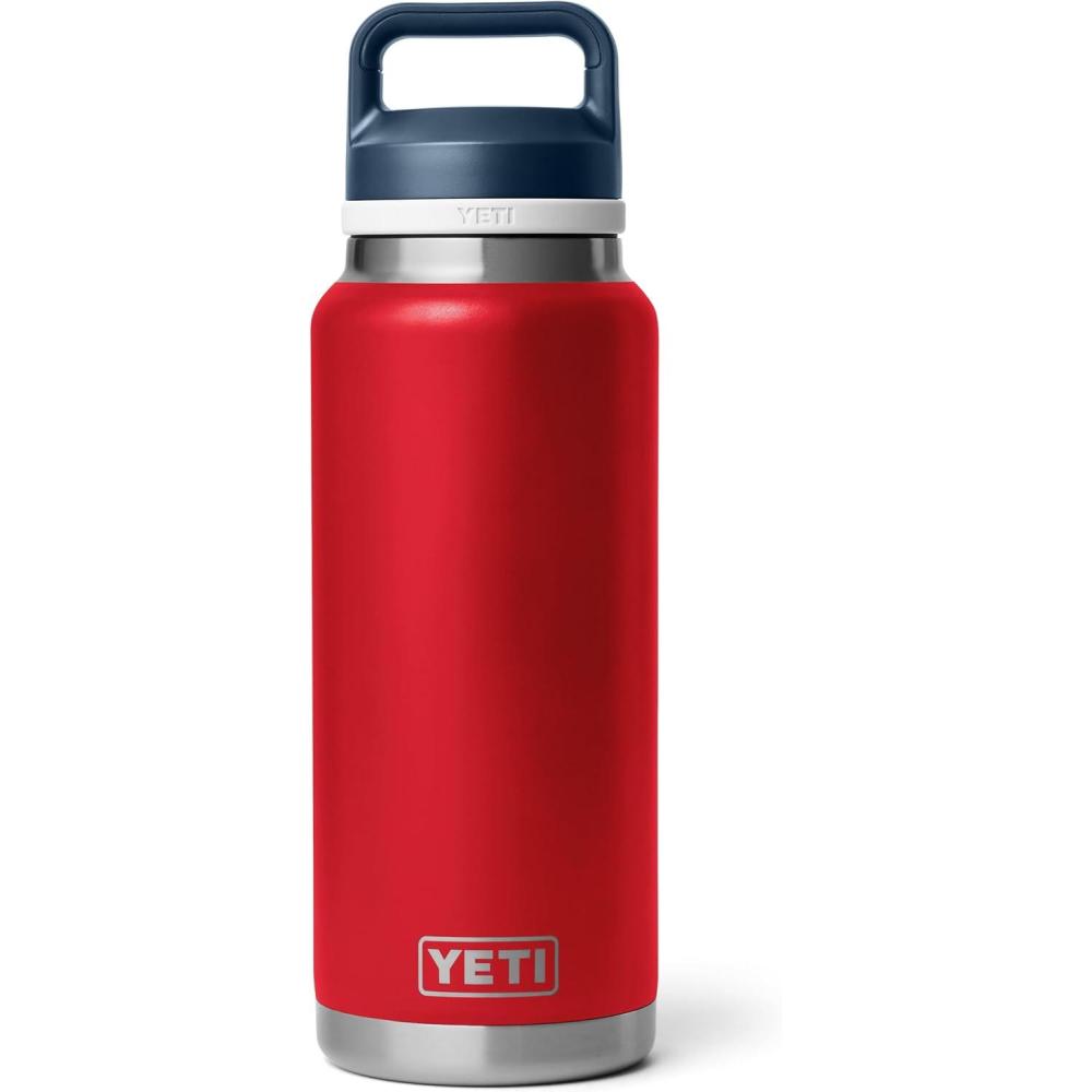imageYETI Rambler 36 oz Bottle Vacuum Insulated Leakproof Stainless Steel with Chug CapRescue RedWhiteNavy