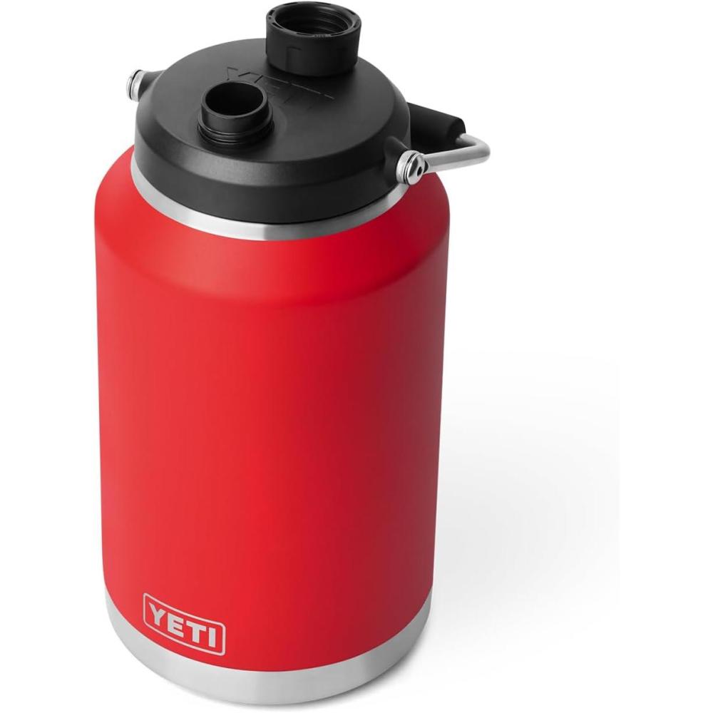 imageYETI Rambler Gallon Jug 20 Vacuum Insulated Leakproof Stainless Steel with MagCap BlackRescue Red