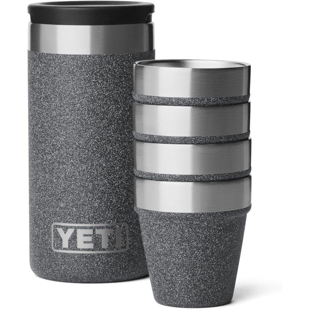 imageYETI Shot Glasses with Carrying Case Set of 4Black StoneTextured