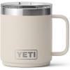 YETI Rambler 10 oz Ceramic Lined Stackable Mug, Vacuum Insulated, Stainless Steel with MagSlider Lid, Tropical Pink(Cape Taupe)