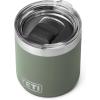 YETI Rambler 10 oz Stackable Lowball 2.0, Vacuum Insulated, Stainless Steel with MagSlider Lid, Black Stone(Camp Green)