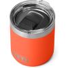 YETI Rambler 10 oz Stackable Lowball 2.0, Vacuum Insulated, Stainless Steel with MagSlider Lid, Black Stone(Papaya)