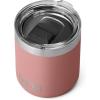 YETI Rambler 10 oz Stackable Lowball 2.0, Vacuum Insulated, Stainless Steel with MagSlider Lid, Black Stone(Sandstone Pink)