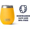 YETI Rambler 10 oz Wine Tumbler, Vacuum Insulated, Stainless Steel with MagSlider Lid, Seafoam(Alpine Yellow)