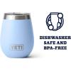 YETI Rambler 10 oz Wine Tumbler, Vacuum Insulated, Stainless Steel with MagSlider Lid, Seafoam(Big Sky Blue)