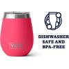 YETI Rambler 10 oz Wine Tumbler, Vacuum Insulated, Stainless Steel with MagSlider Lid, Seafoam(Bimini Pink)