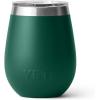 YETI Rambler 10 oz Wine Tumbler, Vacuum Insulated, Stainless Steel with MagSlider Lid, Seafoam(Black Forest Green)