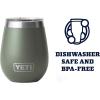 YETI Rambler 10 oz Wine Tumbler, Vacuum Insulated, Stainless Steel with MagSlider Lid, Seafoam(Camp Green)