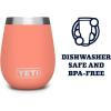YETI Rambler 10 oz Wine Tumbler, Vacuum Insulated, Stainless Steel with MagSlider Lid, Seafoam(Coral)