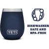 YETI Rambler 10 oz Wine Tumbler, Vacuum Insulated, Stainless Steel with MagSlider Lid, Seafoam(Navy)
