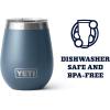 YETI Rambler 10 oz Wine Tumbler, Vacuum Insulated, Stainless Steel with MagSlider Lid, Seafoam(Nordic Blue)