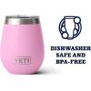 YETI Rambler 10 oz Wine Tumbler, Vacuum Insulated, Stainless Steel with MagSlider Lid, Seafoam(Power Pink)