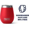 YETI Rambler 10 oz Wine Tumbler, Vacuum Insulated, Stainless Steel with MagSlider Lid, Seafoam(Rescue Red)