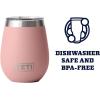YETI Rambler 10 oz Wine Tumbler, Vacuum Insulated, Stainless Steel with MagSlider Lid, Seafoam(Sandstone Pink)
