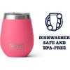 YETI Rambler 10 oz Wine Tumbler, Vacuum Insulated, Stainless Steel with MagSlider Lid, Seafoam(Tropical Pink)