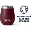 YETI Rambler 10 oz Wine Tumbler, Vacuum Insulated, Stainless Steel with MagSlider Lid, Seafoam(Wild Vine Red)