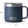 YETI Rambler 14 oz Ceramic Lined Stackable Mug, Vacuum Insulated, Stainless Steel with MagSlider Lid, Seafoam(Moon Dust – Textured)