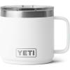 YETI Rambler 14 oz Ceramic Lined Stackable Mug, Vacuum Insulated, Stainless Steel with MagSlider Lid, Seafoam(White)