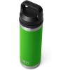 YETI Rambler 18 oz Bottle, Vacuum Insulated, Stainless Steel with Chug Cap, Black(Canopy Green)
